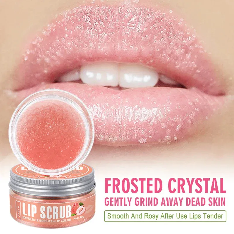 30G Peach Honey Rice Coconut Lip Scrub Brightening & Moisturizing