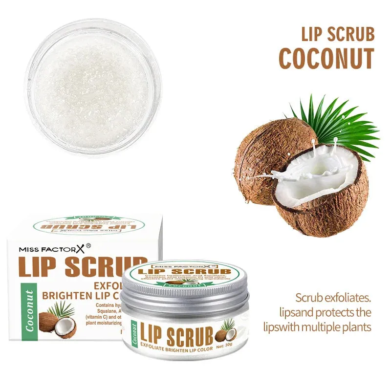 30G Peach Honey Rice Coconut Lip Scrub Brightening & Moisturizing