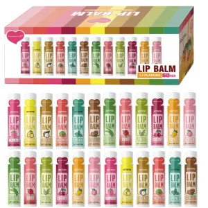 60 Piece Lip Balm Set For Holiday Parties Deep Moisturizing & Brightening
