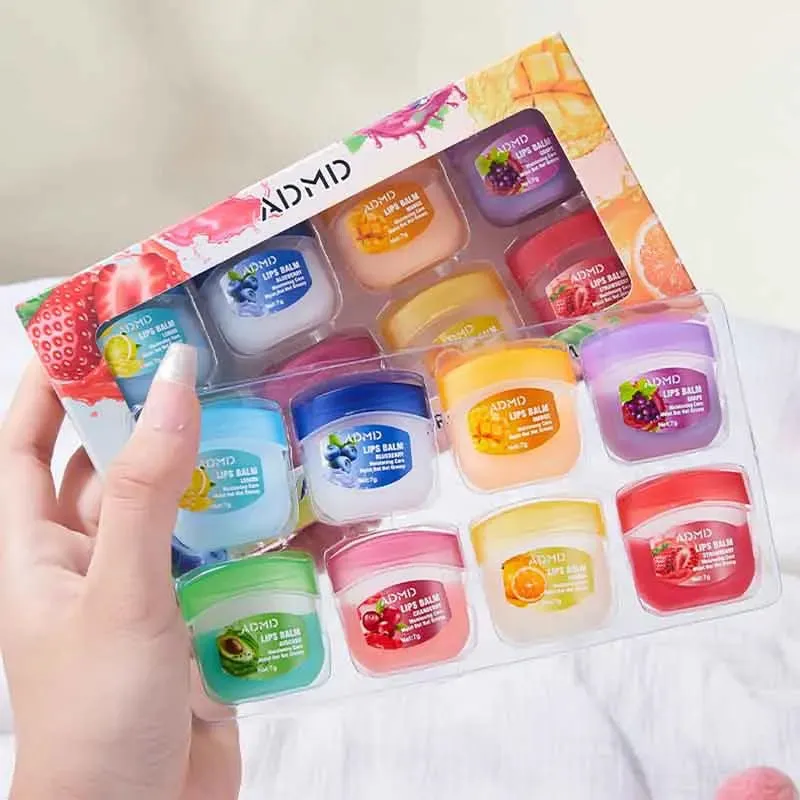 8 Piece Fruits Lip Balm Set Moisturizing Anti Cracking Care