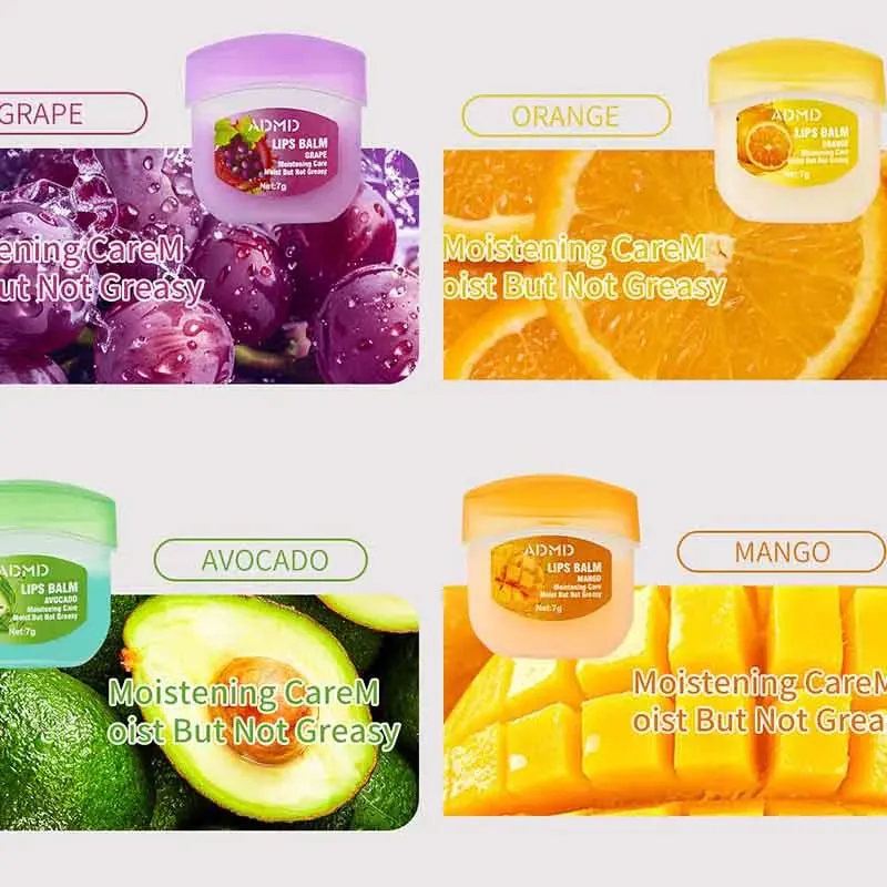 8 Piece Fruits Lip Balm Set Moisturizing Anti Cracking Care