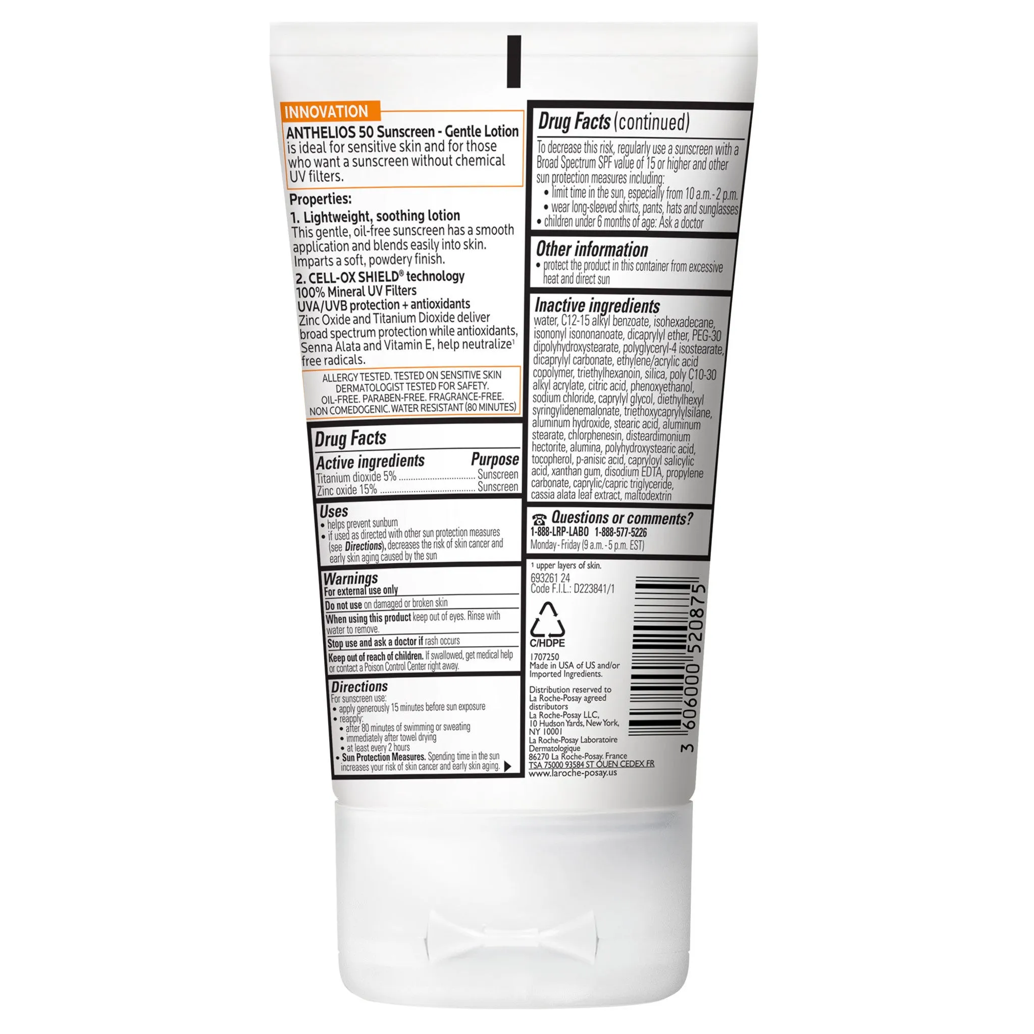 Anthelios Gentle Mineral Sunscreen Lotion SPF 50