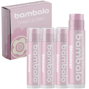 Bambalo 4-Pack Shimmer Tinted Lip Balms - Natural & Organic Ingredients - Hydrating & Moisturizing, USA Made