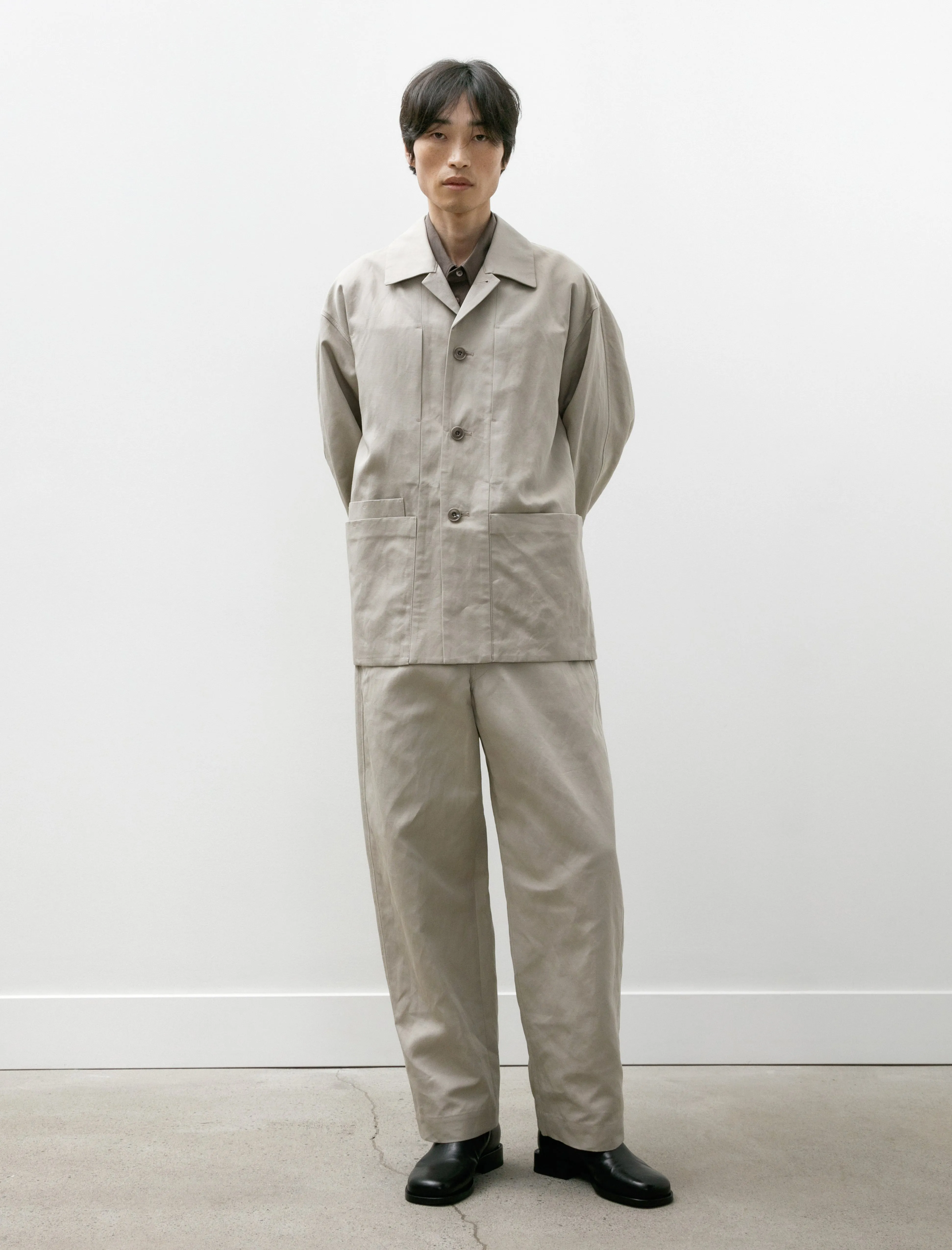 Big Chino Pants Cotton Linen Gabardine Mastic