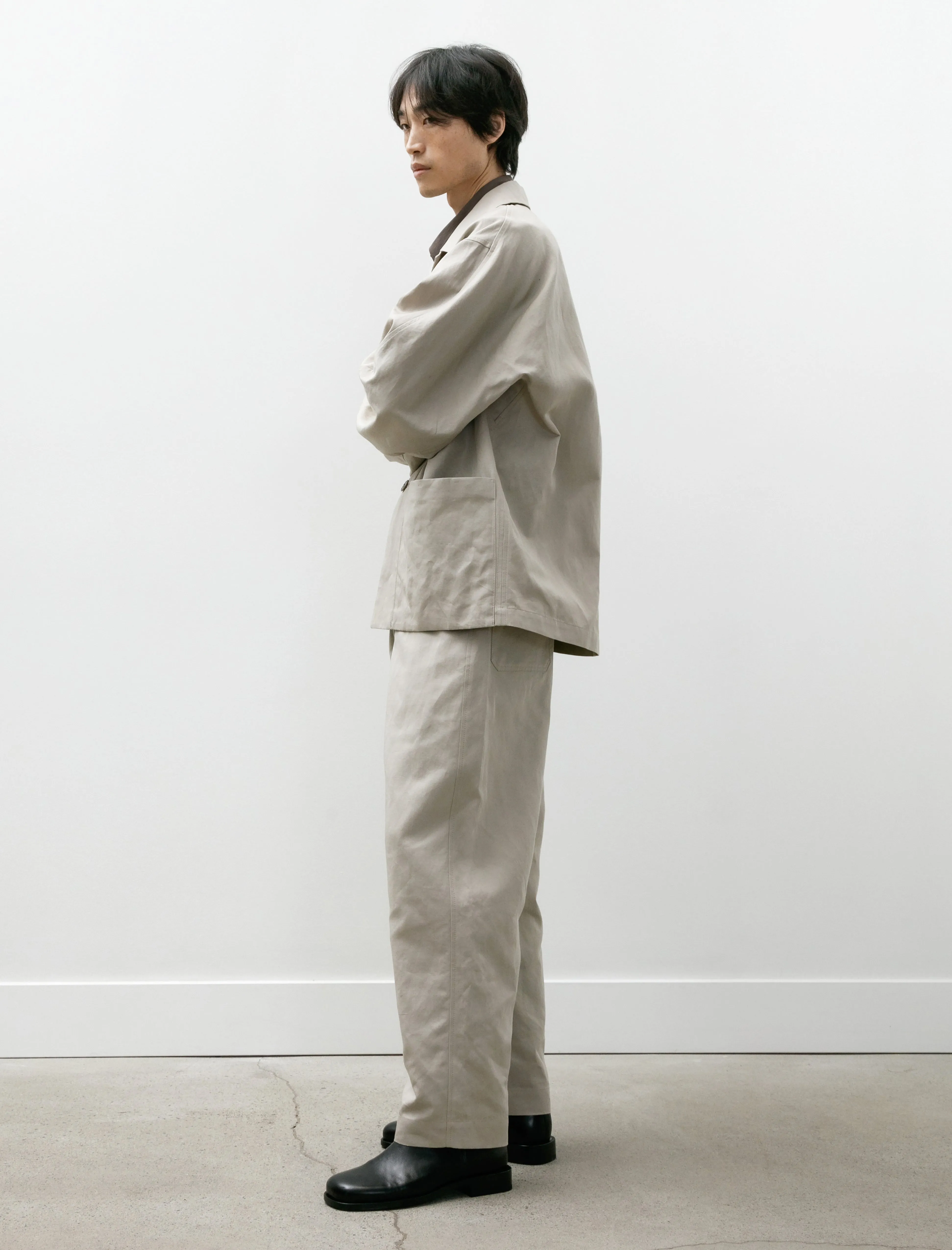 Big Chino Pants Cotton Linen Gabardine Mastic
