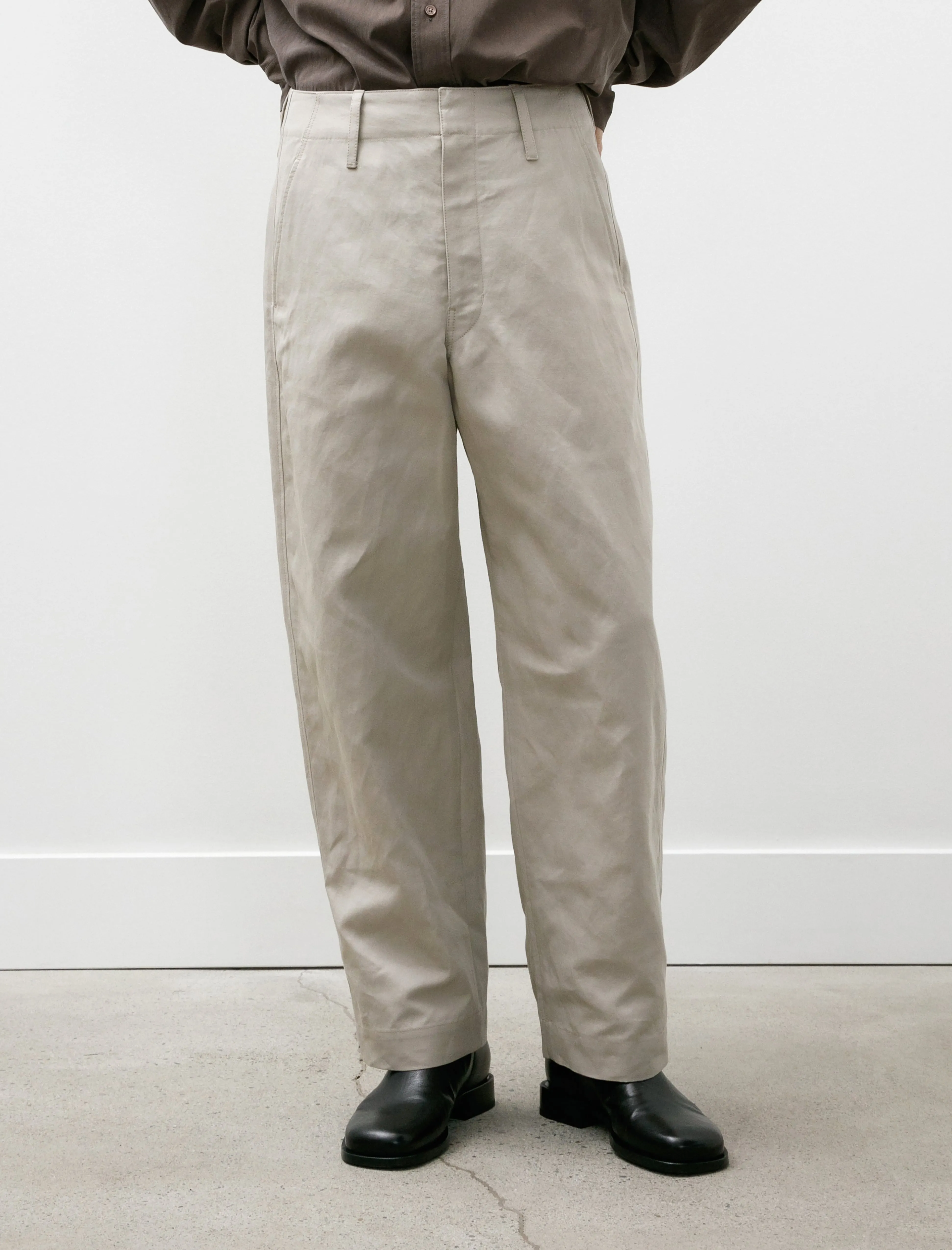 Big Chino Pants Cotton Linen Gabardine Mastic