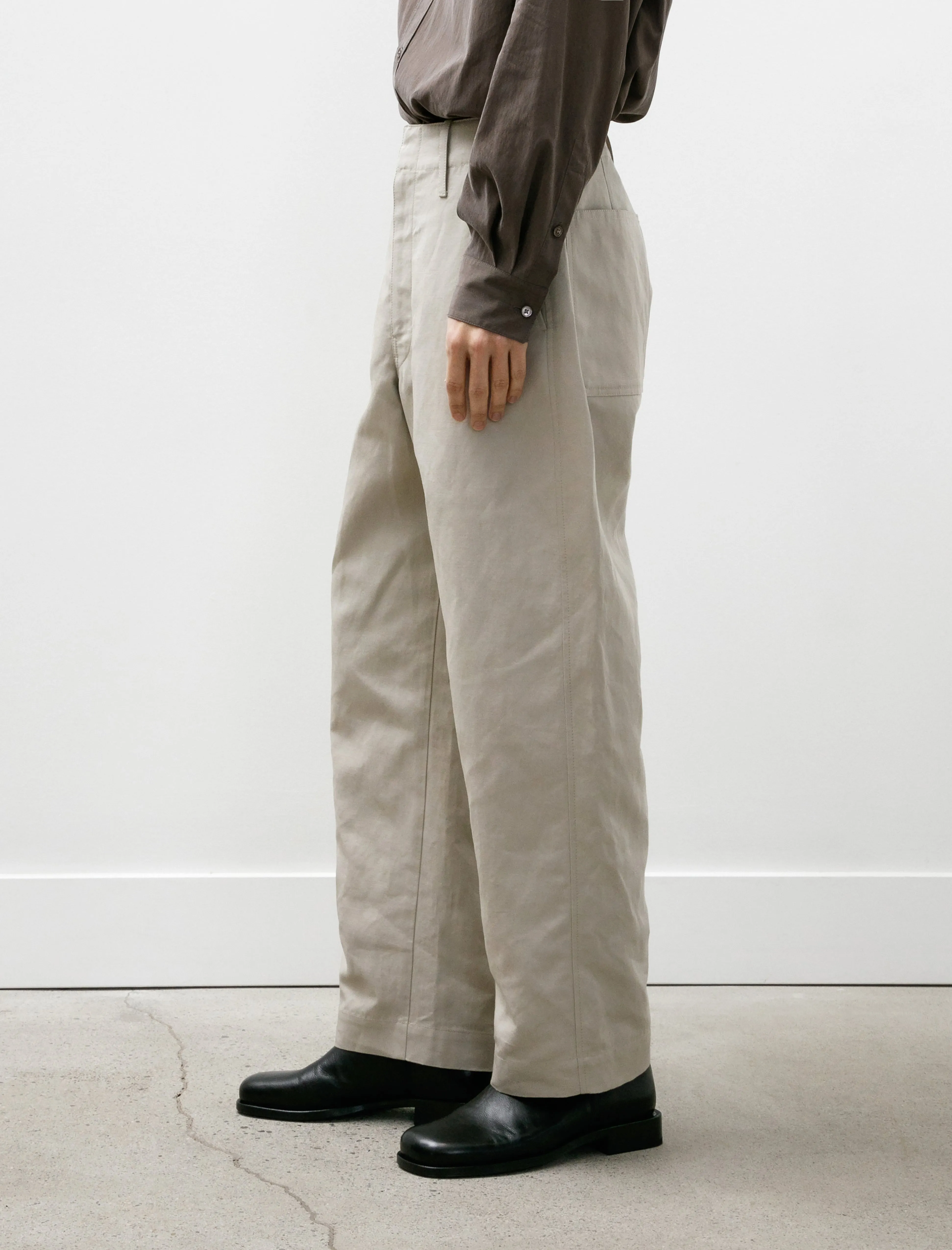 Big Chino Pants Cotton Linen Gabardine Mastic