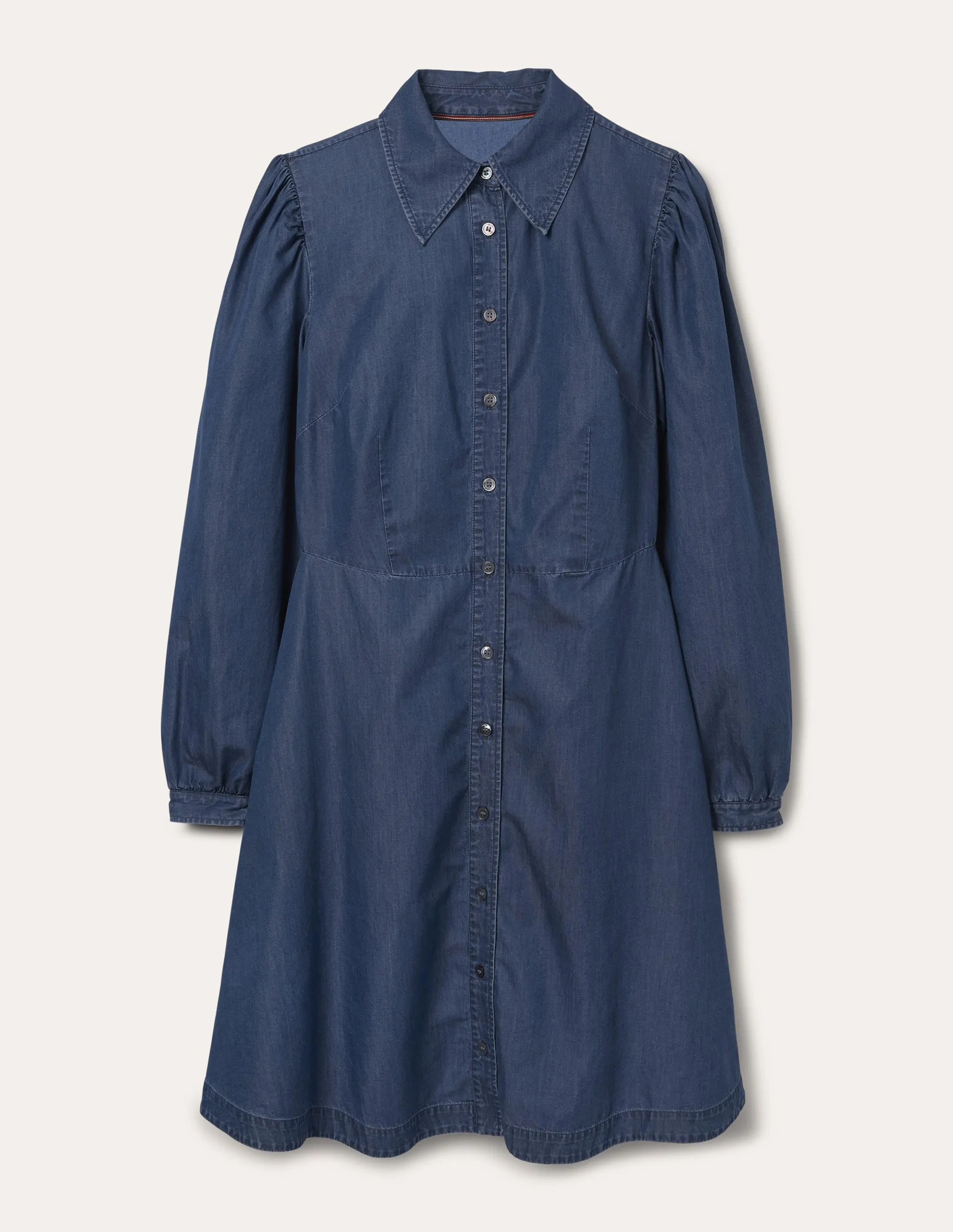 Charlotte Shirt Dress-Mid Vintage Denim