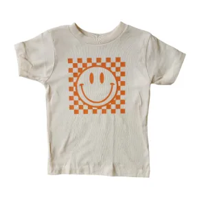 Checkered Smiley Face Tee