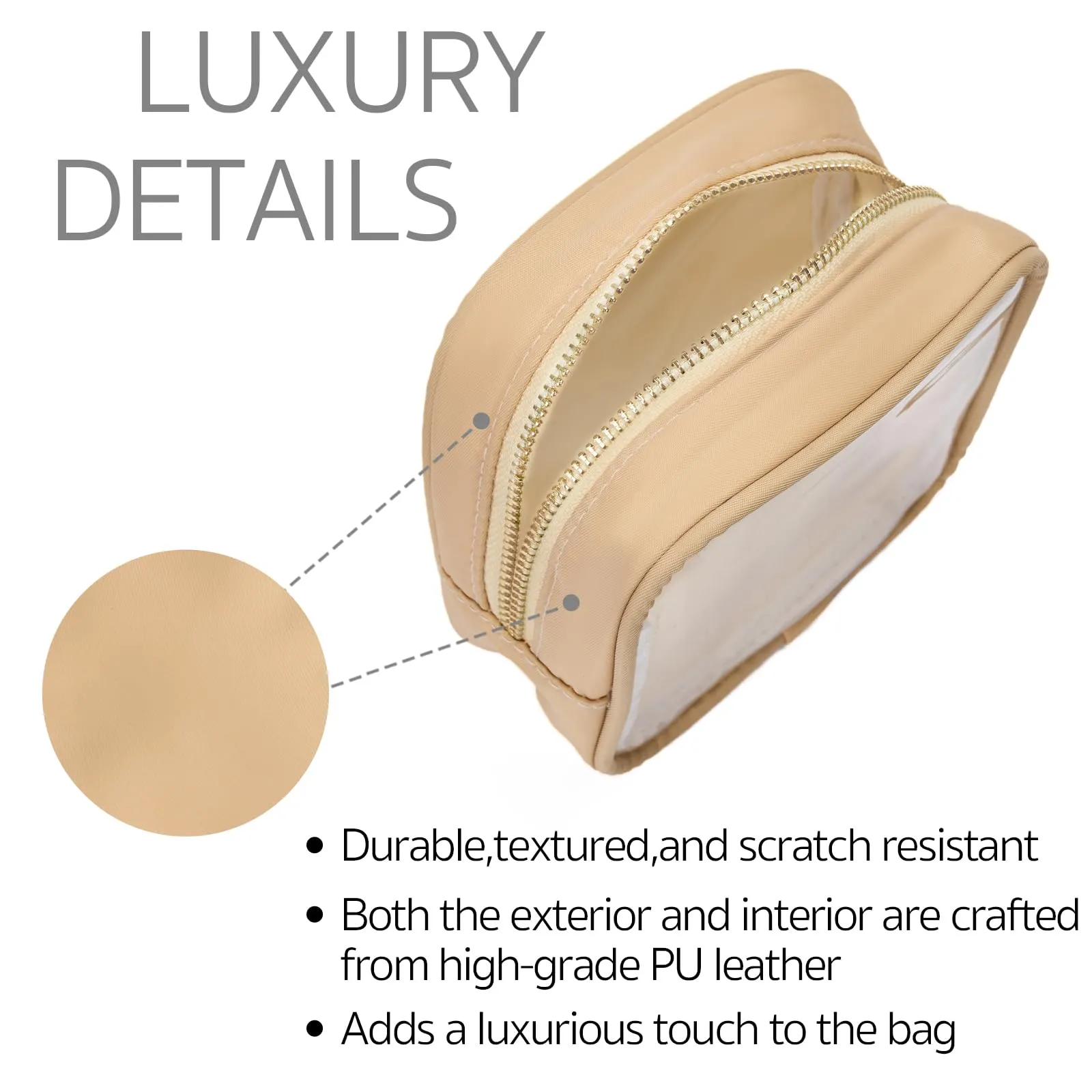 Clear Cosmetic Bag Mini Makeup Bag Women Small Cosmetic Bag for Purse Zipper Cute Pouches Make Up Travel Toiletry Essentials Preppy Purse Organizer Bags