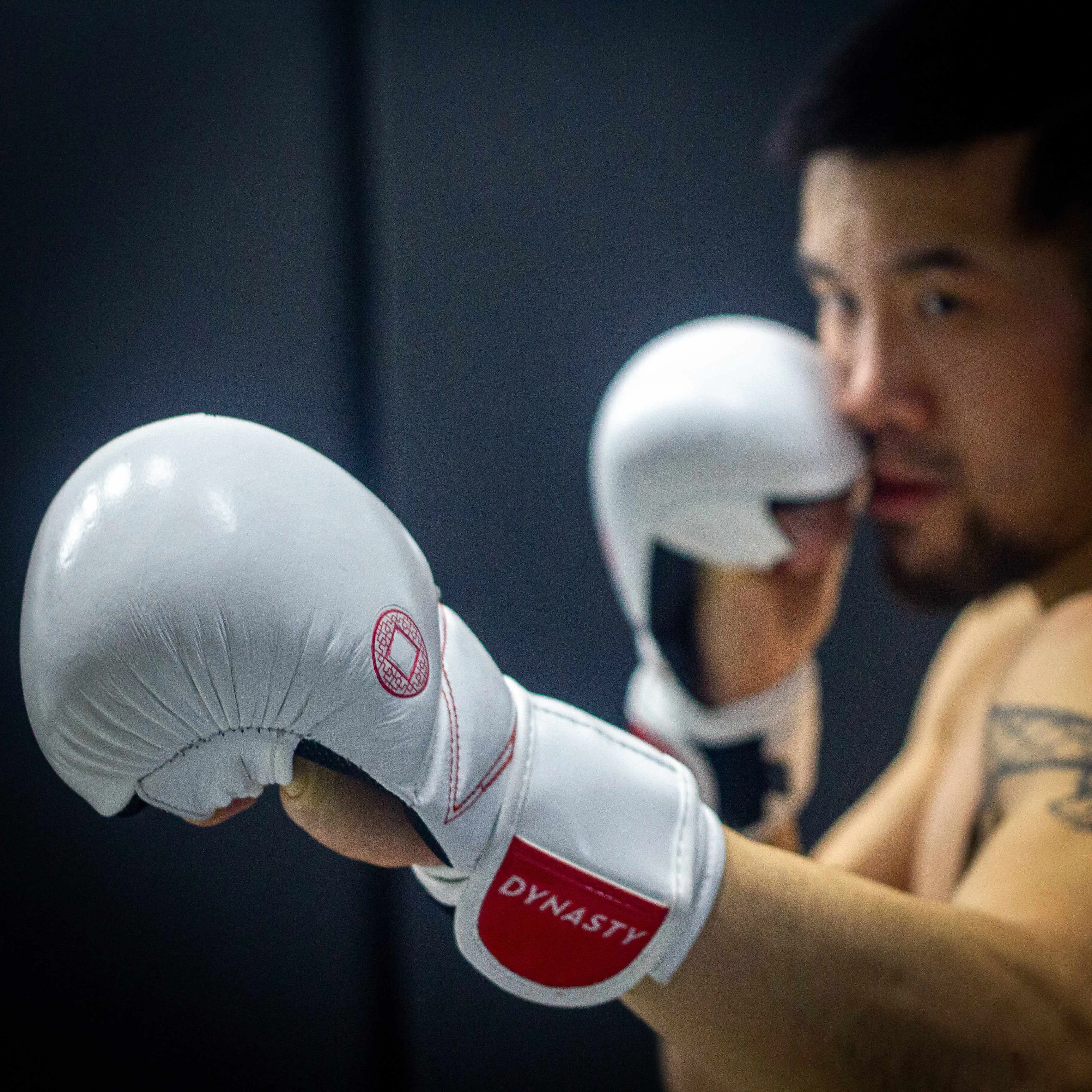 Dynasty Diamond Pro MMA Sparring Gloves (White / Red)