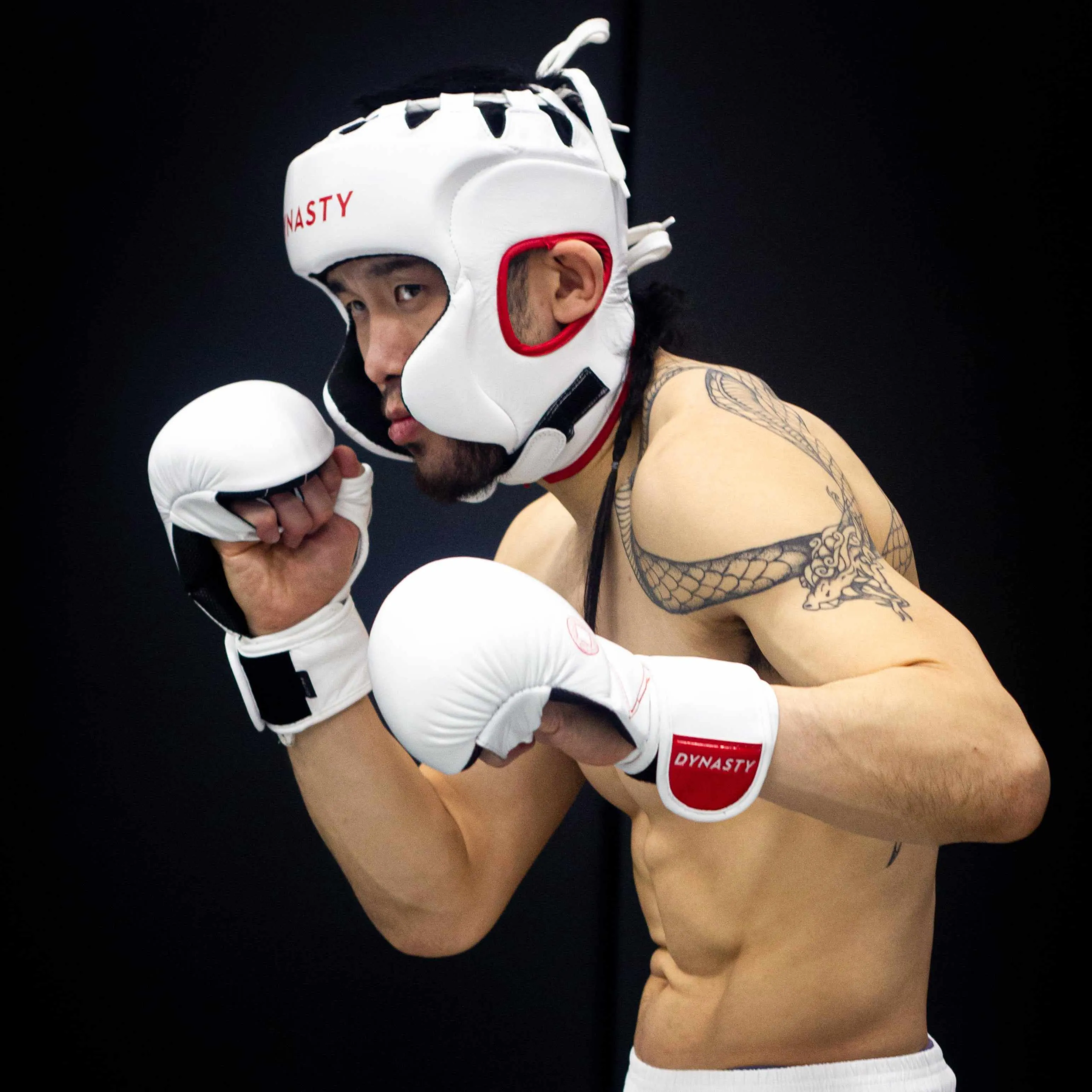 Dynasty Ultralight Pro MMA Headgear (Matte Black / Gold)