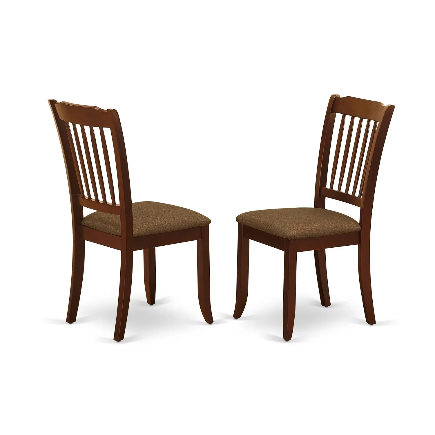 East West Furniture CADA7-MAH-C 7 Piece Dining Room Furniture Set Consist of a Rectangle Kitchen Table and 6 Linen Fabric Upholstered Dining Chairs, 36x60 Inch, Mahogany