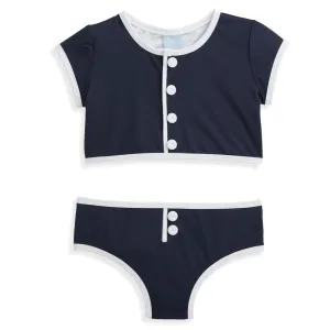 Eliza Bathing Suit -- Navy with White