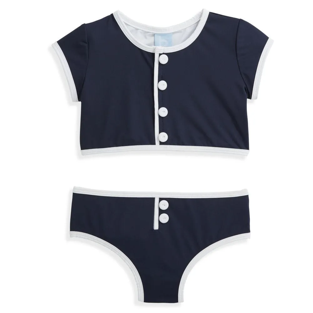 Eliza Bathing Suit -- Navy with White