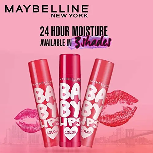 Maybelline New York Baby Lips Lip Balm, Pink Lolita, 4g