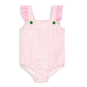 Mia Bathing Suit -- Pink Bubble Stripe