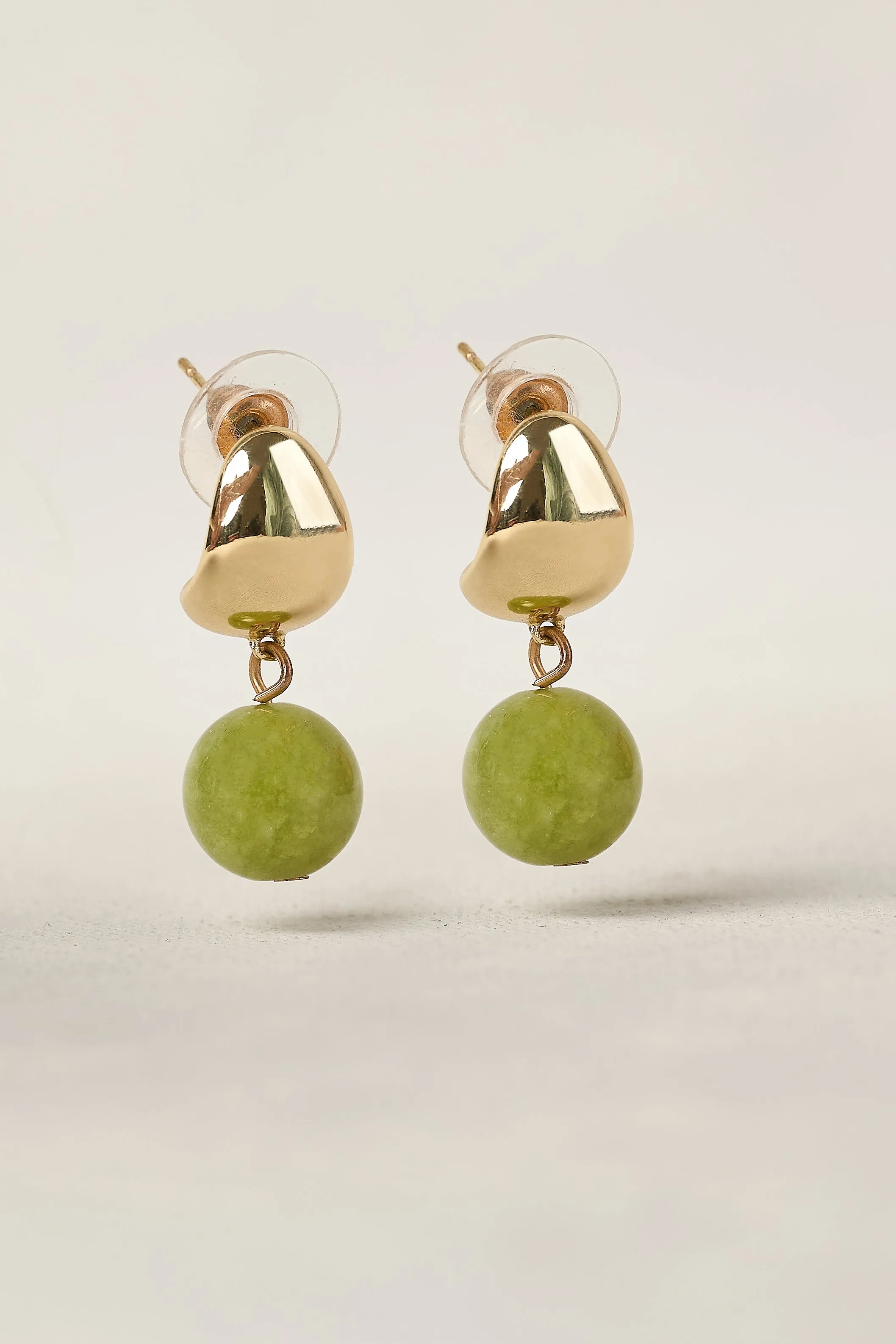 Olivine Stone Earrings - Pear