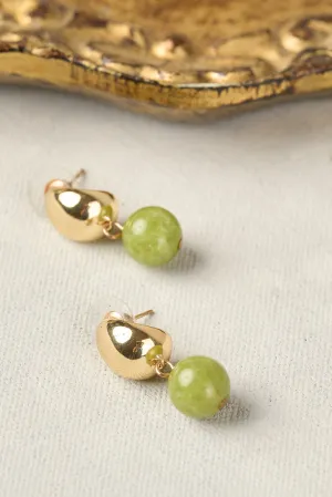 Olivine Stone Earrings - Pear