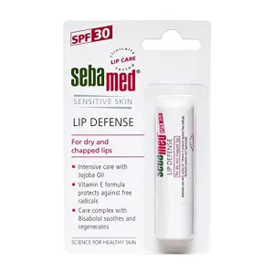 Sebamed Lip Defense Lip balm with SPF 30   Vit E | Regenerates dry, chapped lips quickly & effectively | Intensive care with Vit E, Jojoba Oil & Chamomile | For Men & Women  l 4.8 gm