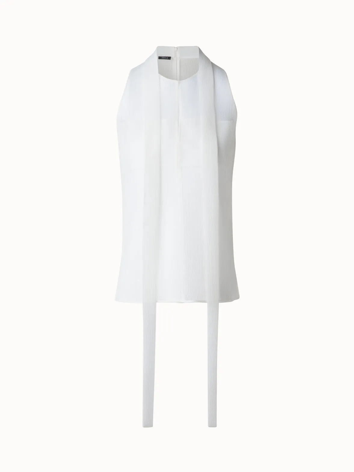 Sleeveless Tie Neck Blouse in Techno Grid