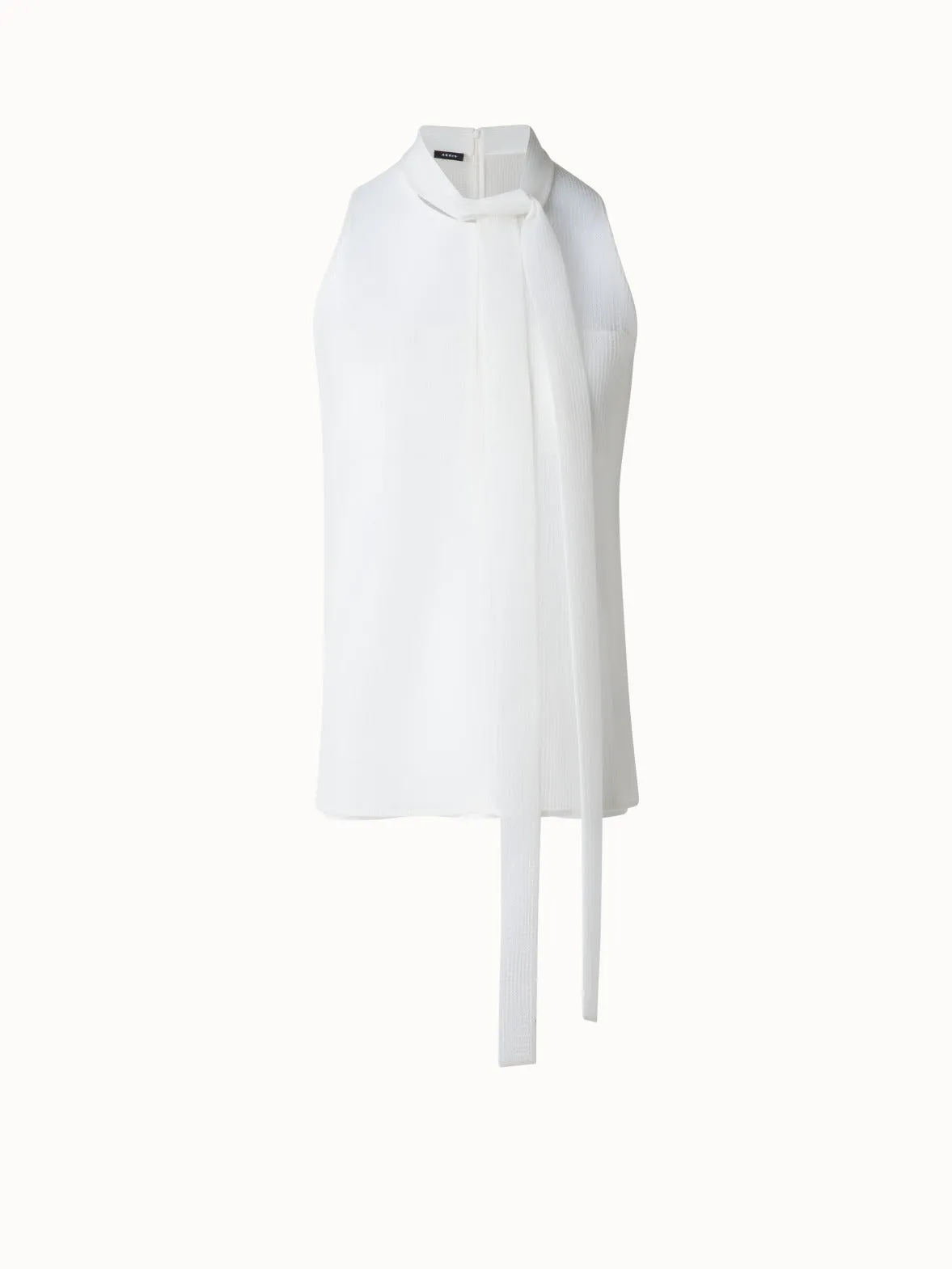 Sleeveless Tie Neck Blouse in Techno Grid