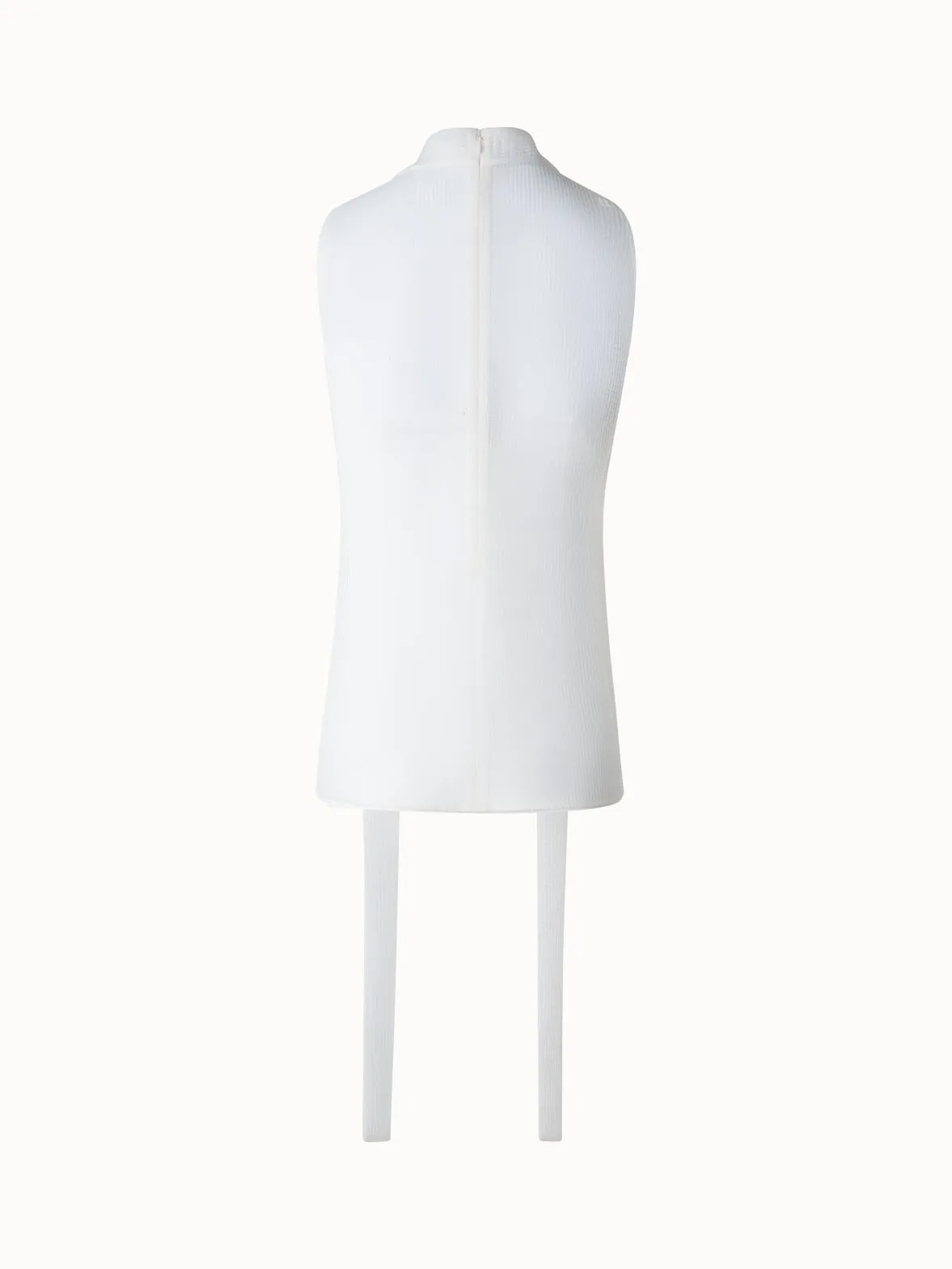 Sleeveless Tie Neck Blouse in Techno Grid