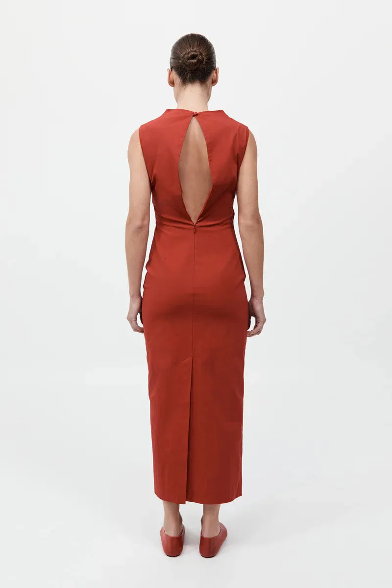 Soft Sculptural Dress in Rosso