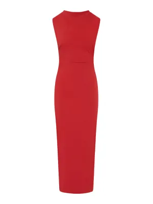 Soft Sculptural Dress in Rosso